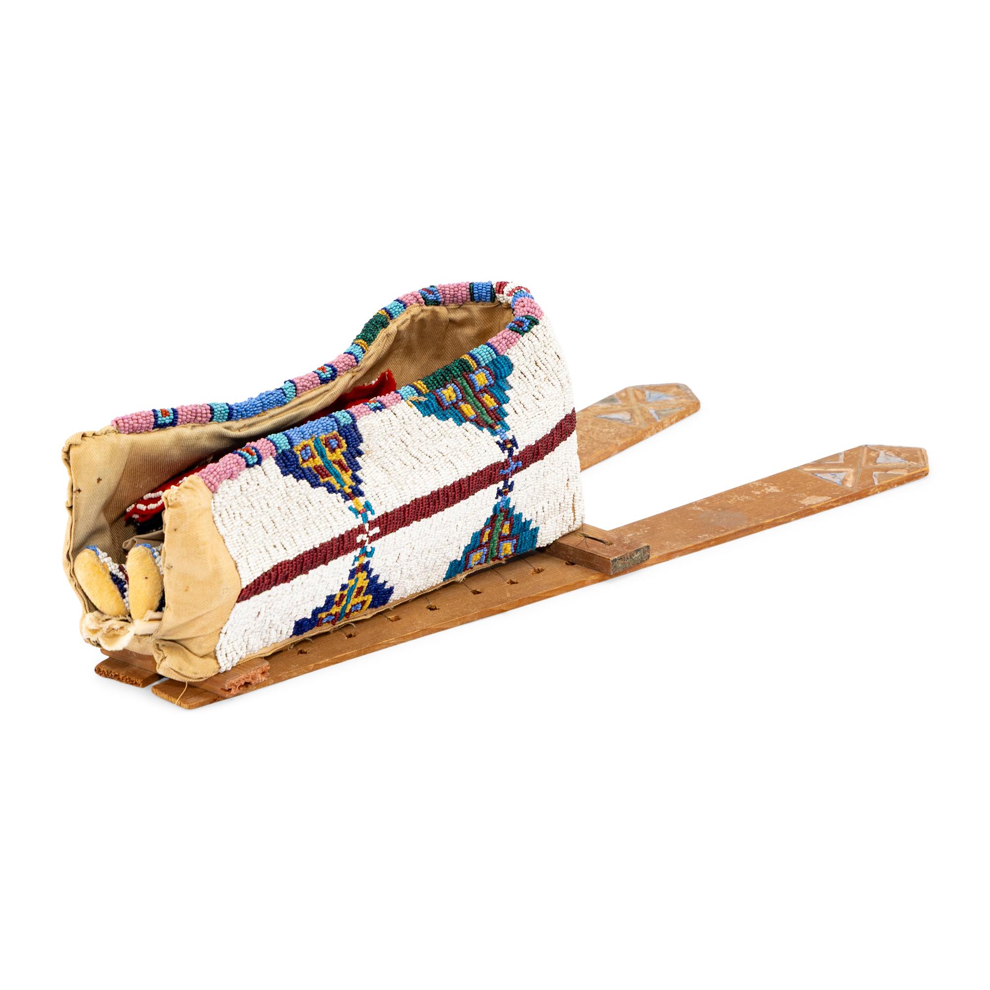 Cheyenne Beaded Toy Cradle, with Doll