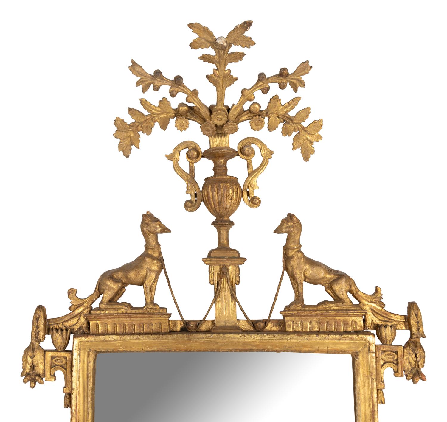 An Italian Neoclassical Carved Giltwood Mirror