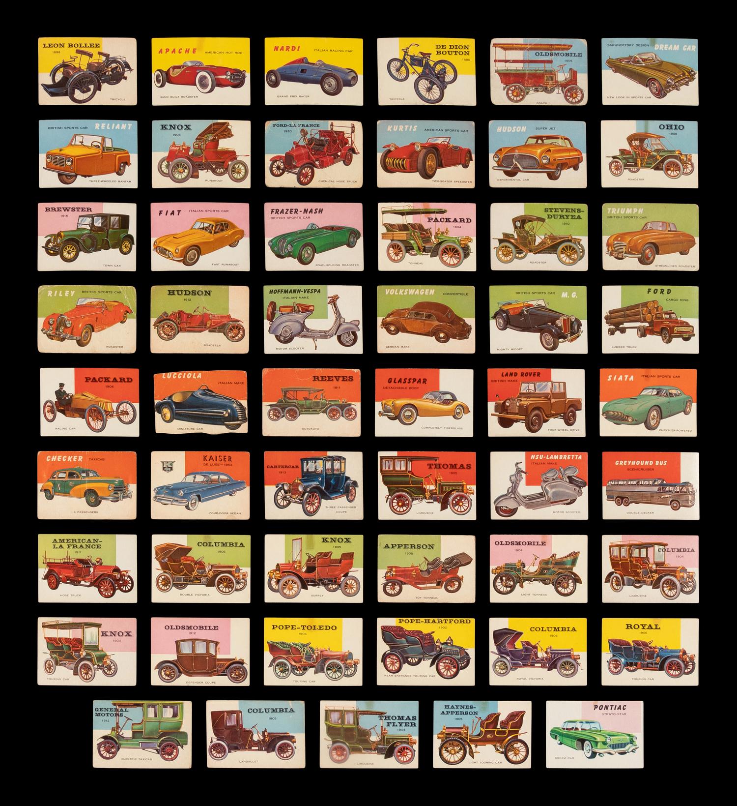 A Complete Set of 1954 Topps World on Wheels Trading Cards (160/160)