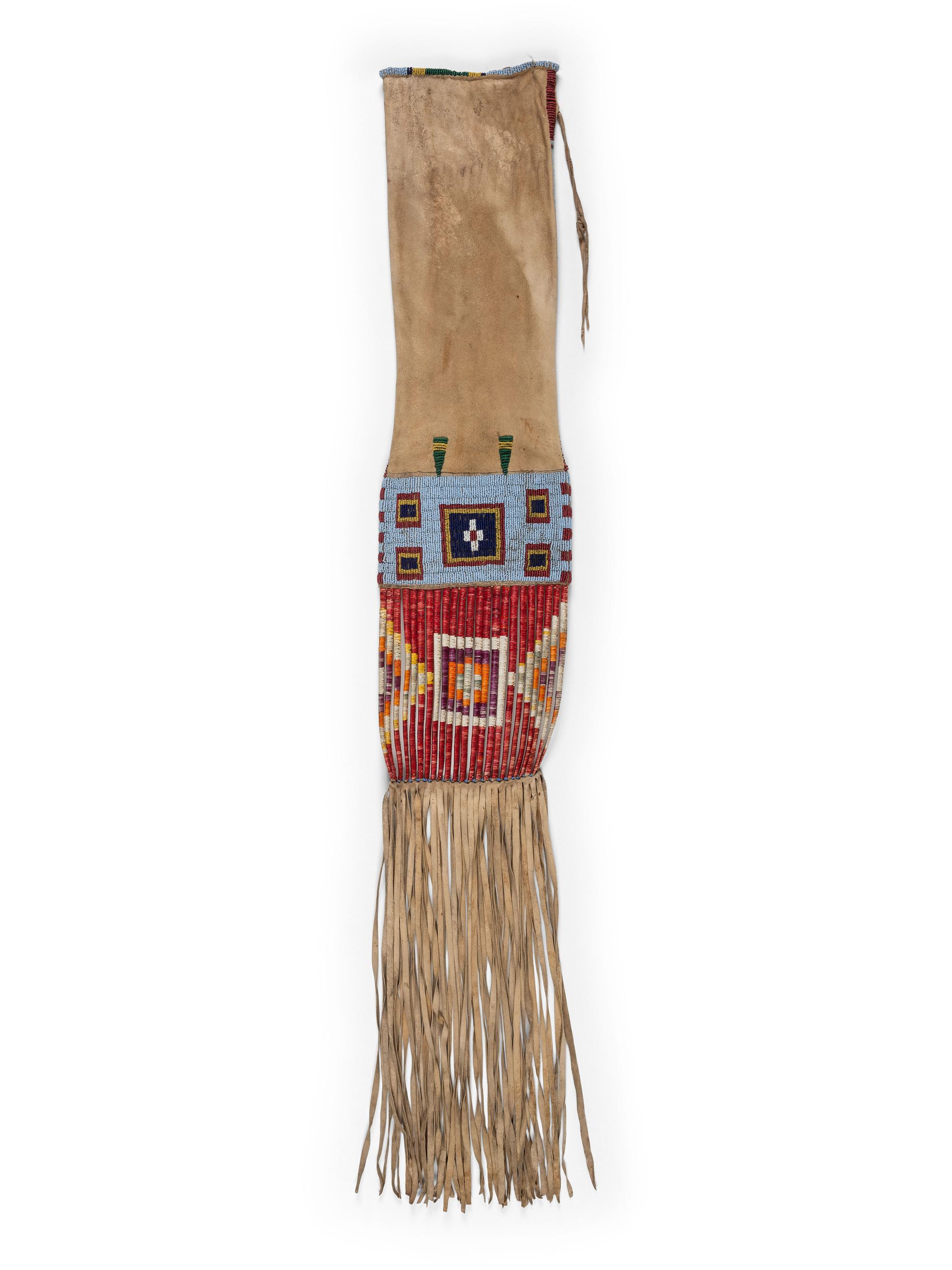 Northern Plains Beaded Hide Tobacco Bag