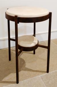A White-Painted and Patinated Metal Occasional Table Height 22 x Diameter 16 inches. — 20TH CENTURY