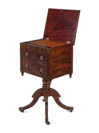 A Classical Mahogany Two-Drawer Work Table