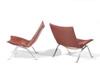 Pair of Easy chairs, PK22, designed 1958 for E. Kold Christensen, Denmark