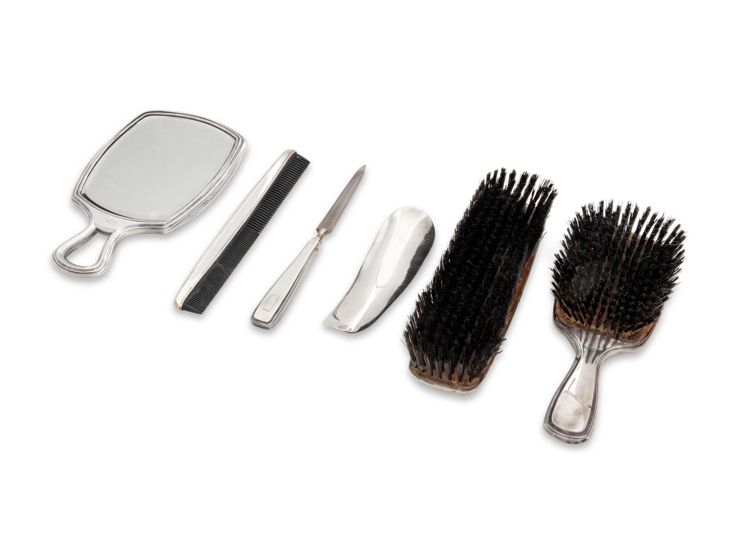 An American Silver Six-Piece Dresser Set