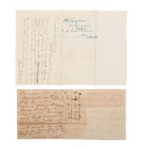 [SLAVERY & ABOLITION]. A group of 9 documents related to the enslavement of individuals in Bourbon County, Kentucky, incl. estate appraisement of a horse breeder who enslaved six people.