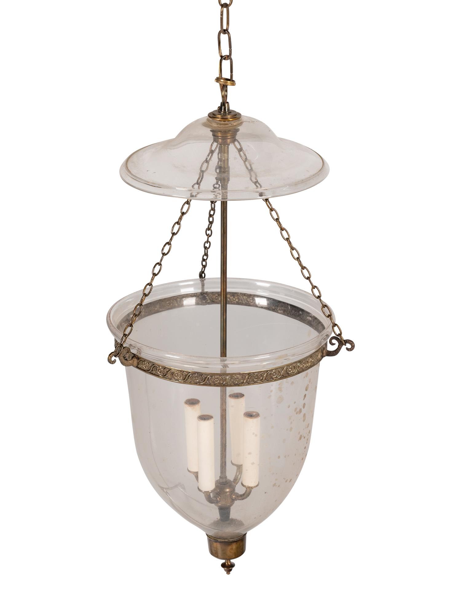 An Empire Style Glass Hall Lantern