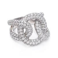 An 18 Karat White Gold and Diamond Knot Motif Ring,