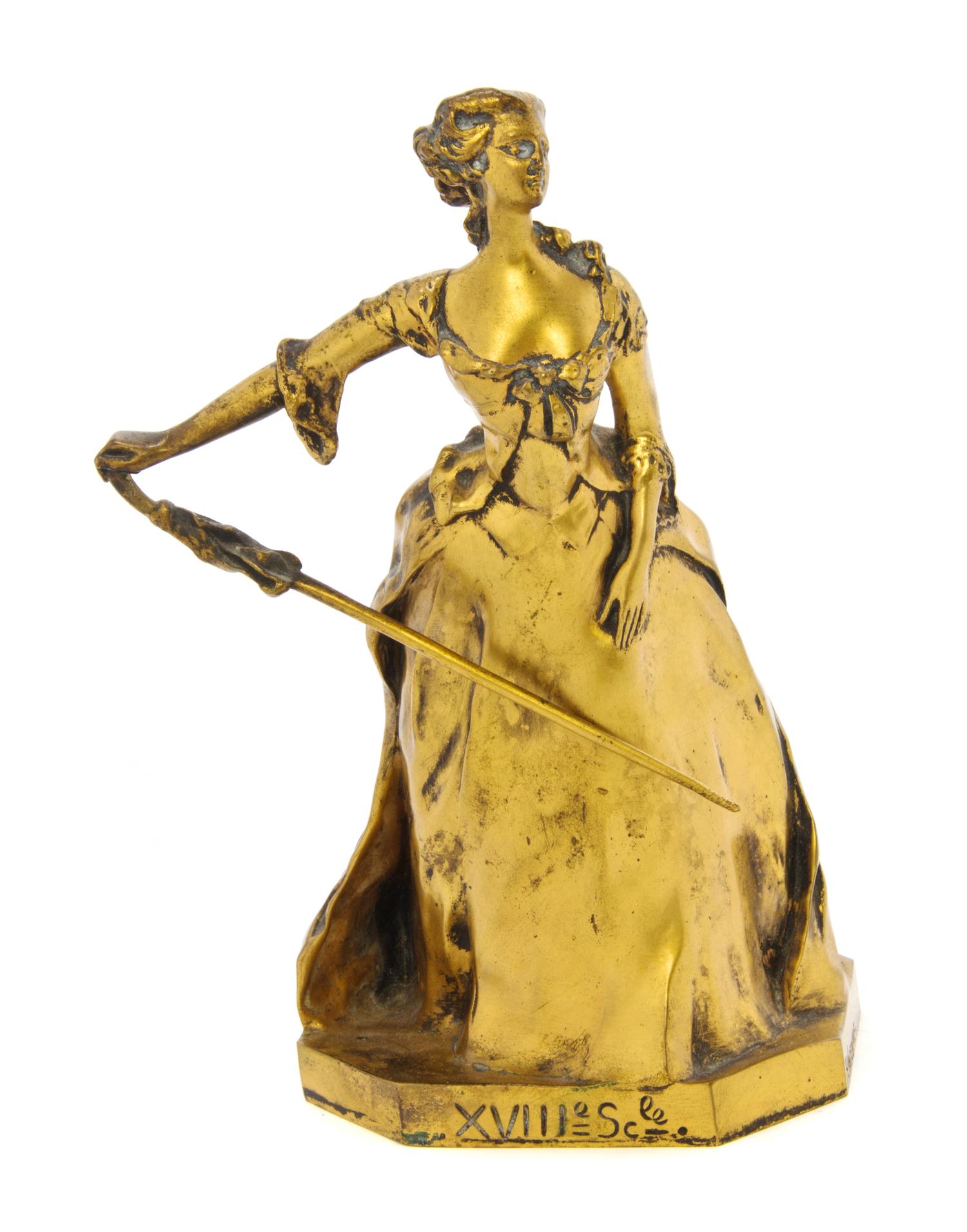 A French Gilt Bronze Figure, Henri Varenne (1860-1933), Height 7 1/8 inches.