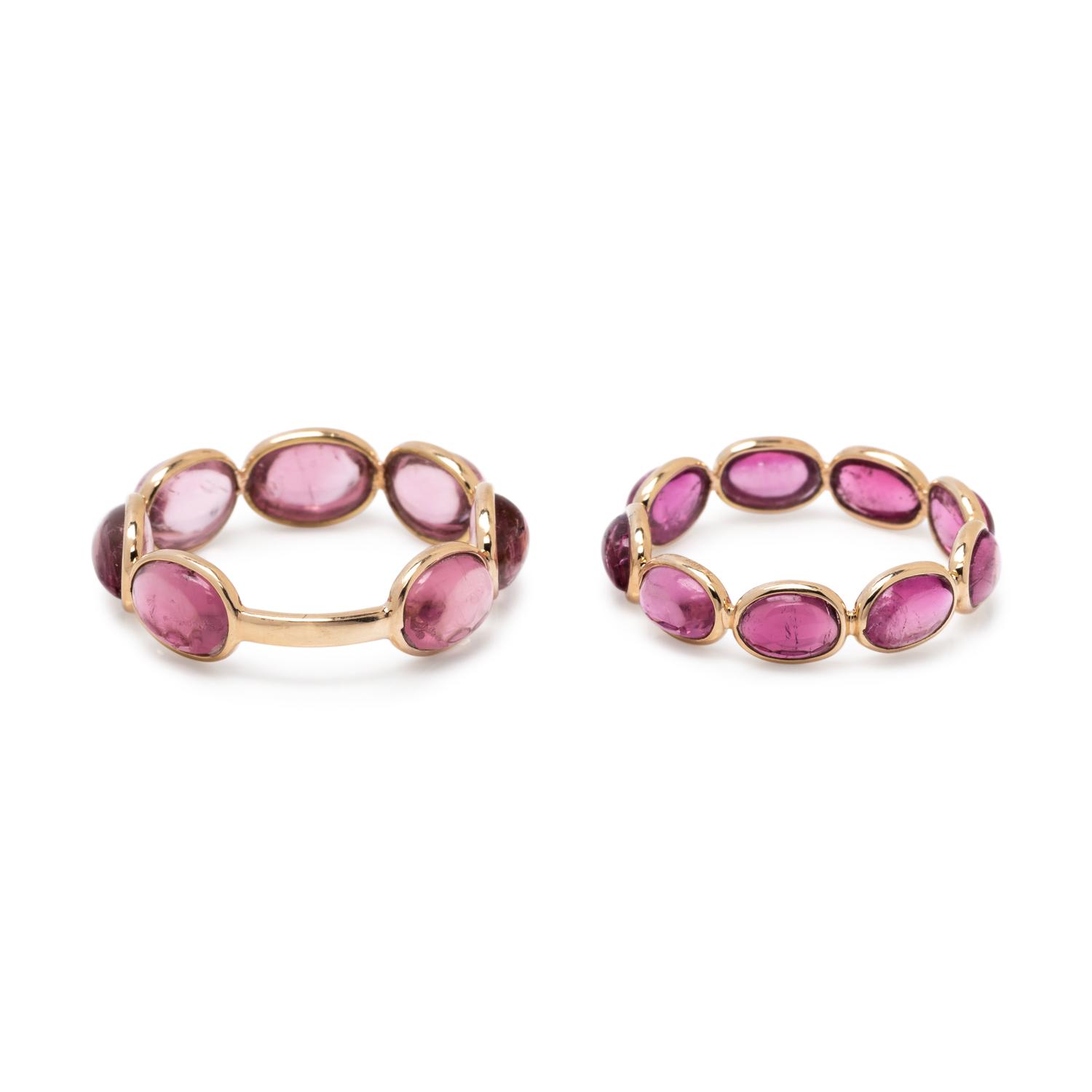 COLLECTION OF PINK TOURMALINE RINGS