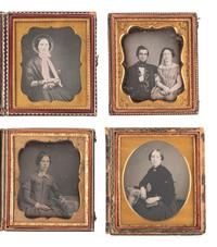 [EARLY PHOTOGRAPHY]. 13 cased images featuring hand tinting.