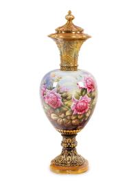 A Large Royal Bonn Painted Porcelain Vase and Cover
