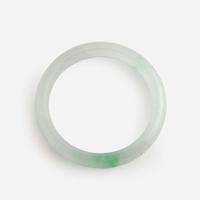Two white and colored jadeite bangles 翡翠贵妃镯一组两件