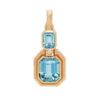 BLUE TOPAZ AND DIAMOND PENDANT