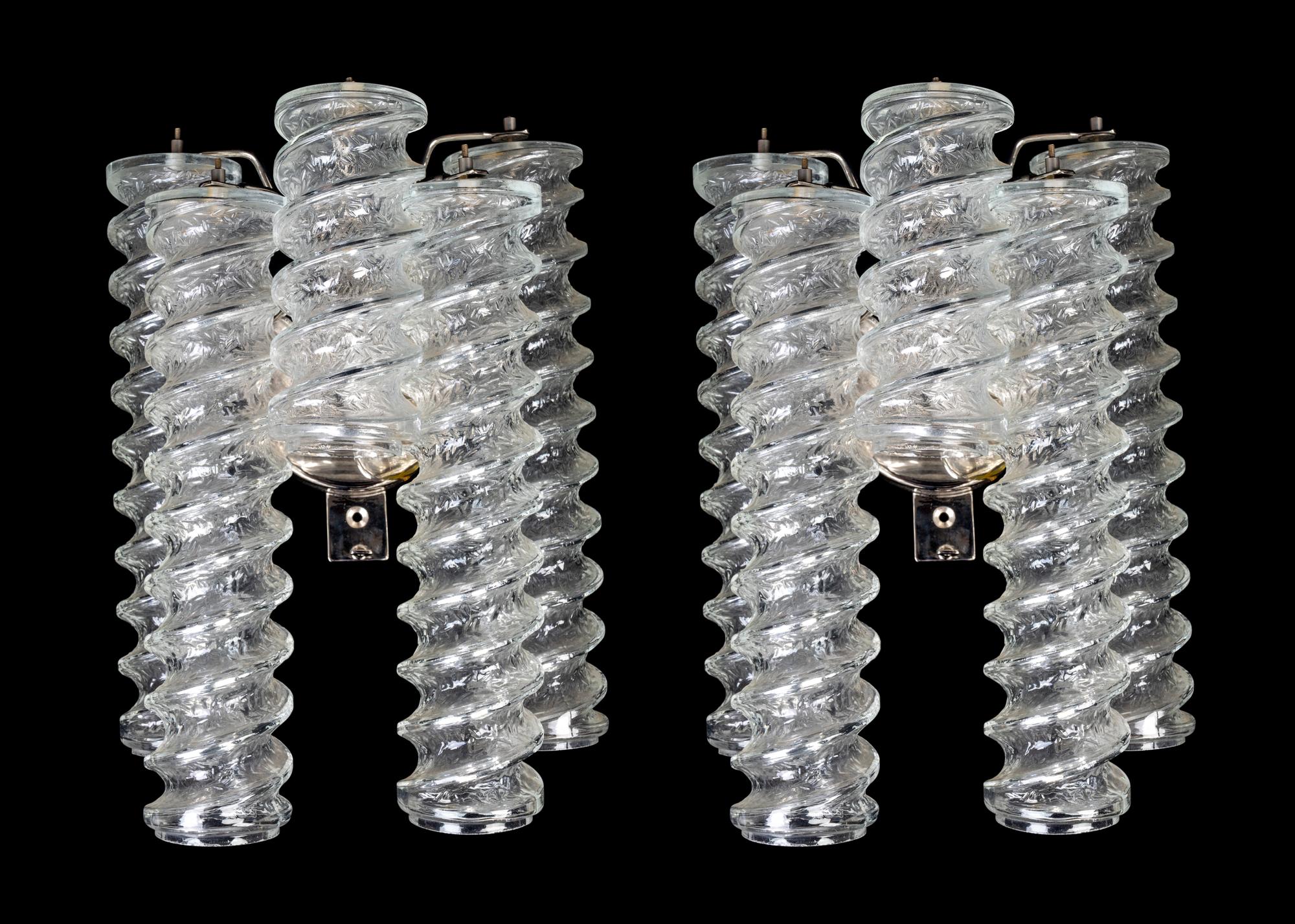 A Pair of Venini Glass Wall Sconces — MID-2OTH CENTURY