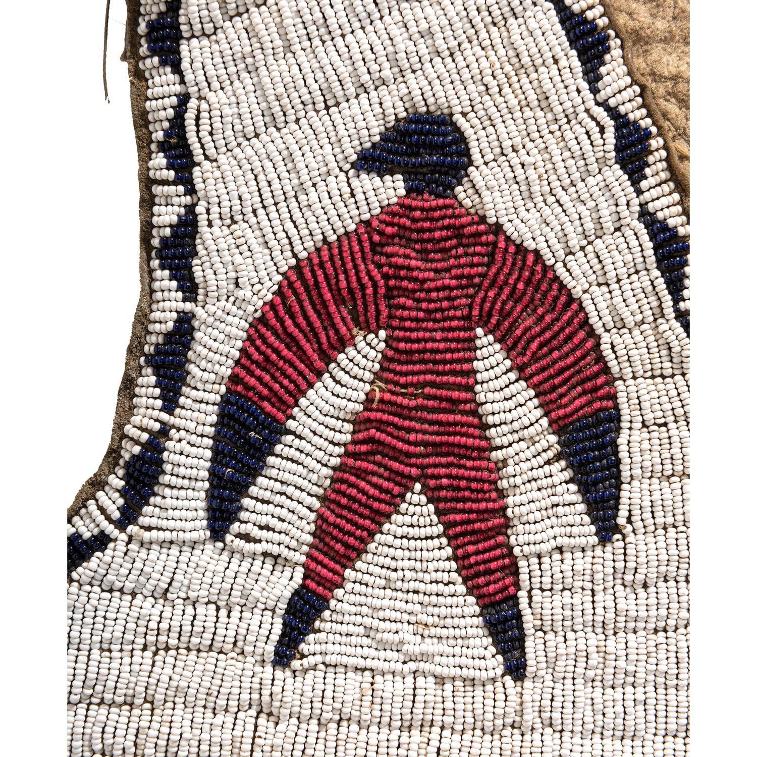 Sioux Child's Beaded Buffalo Hide Pictorial Vest