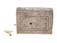 A German Silver Filigree Mounted Singing Bird Automaton Box