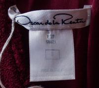 An Oscar de le Renta Maroon Wool Sleeveless Shift Dress, Size 8.