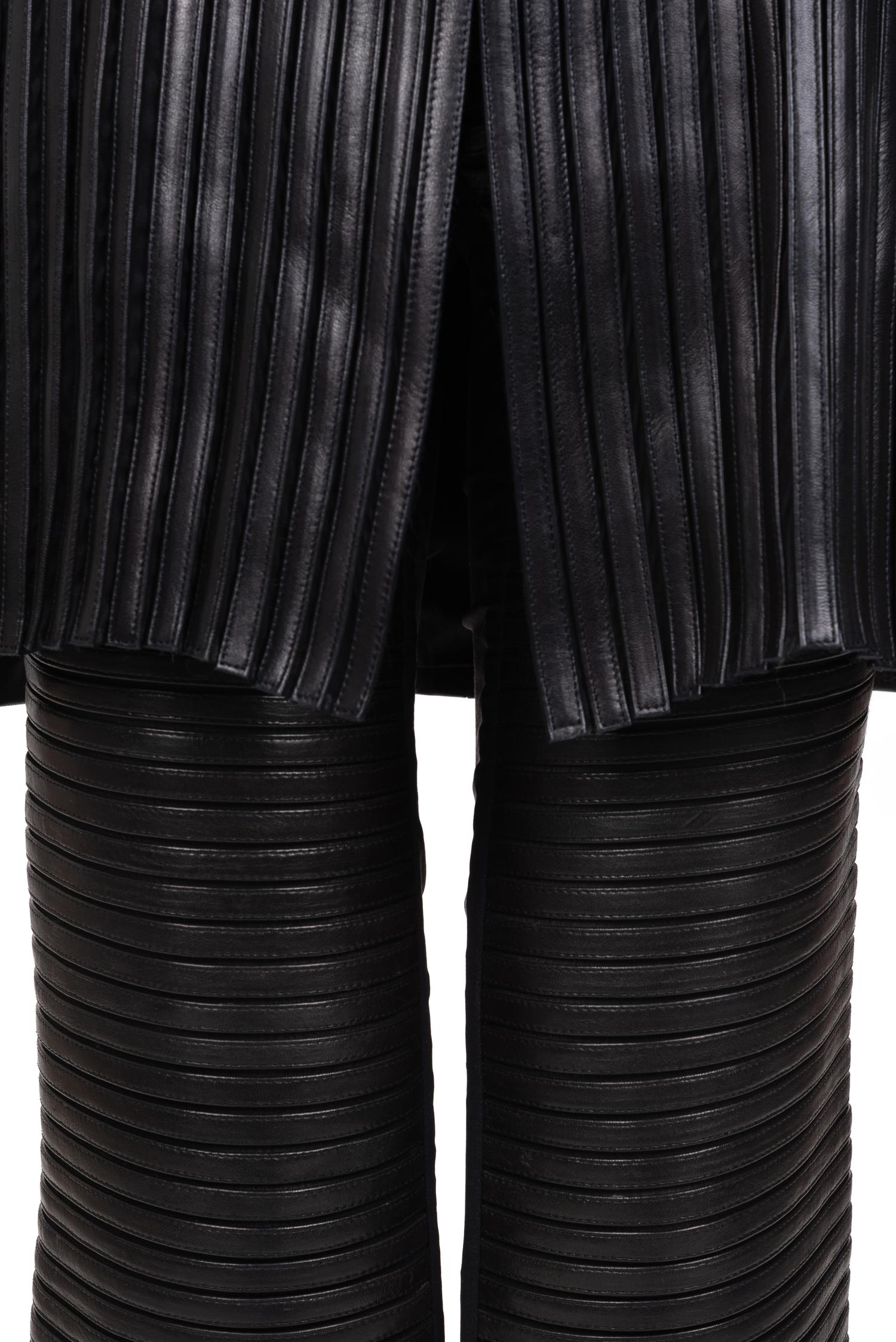 Jitrois Leather Jacket and Pants, 1980-90s