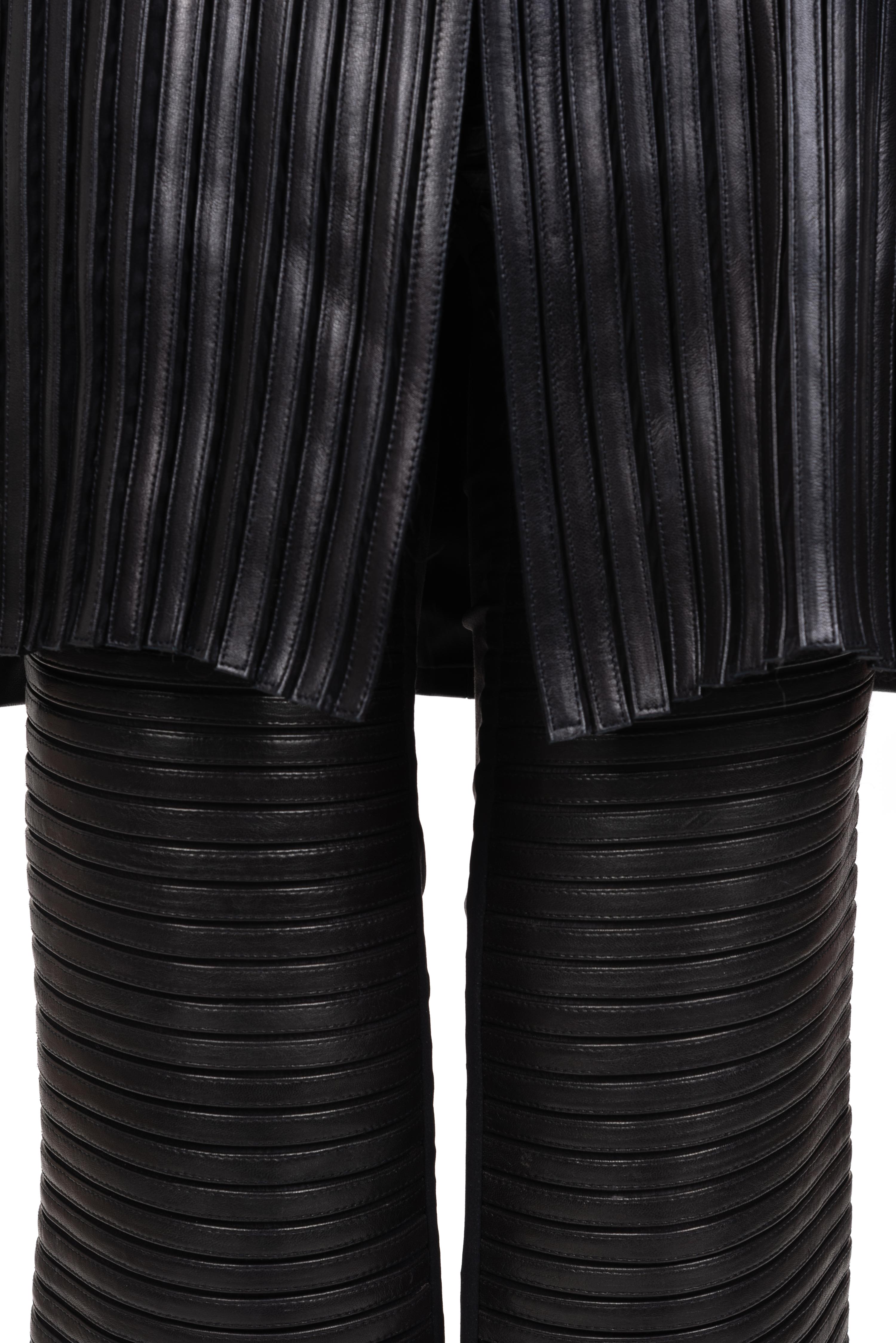 Jitrois Leather Jacket and Pants, 1980-90s