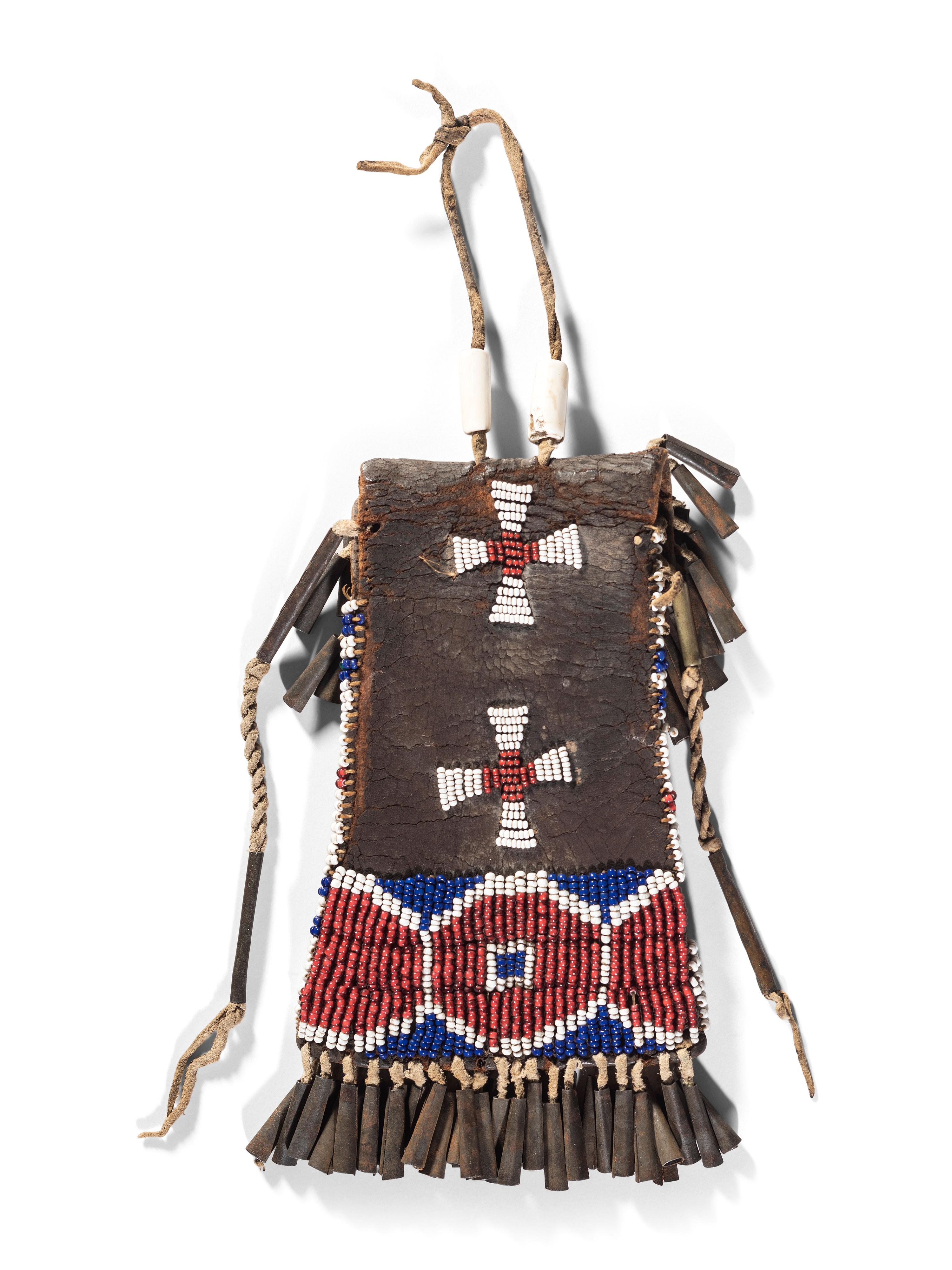 Kiowa Beaded Hide Strike-a-Light Case, with Church