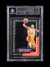 A 1996-97 NBA Hoops Grant’s All Rookies Kobe Bryant Rookie Basketball Card No. 3 (BGS 8.5 NM-MT),