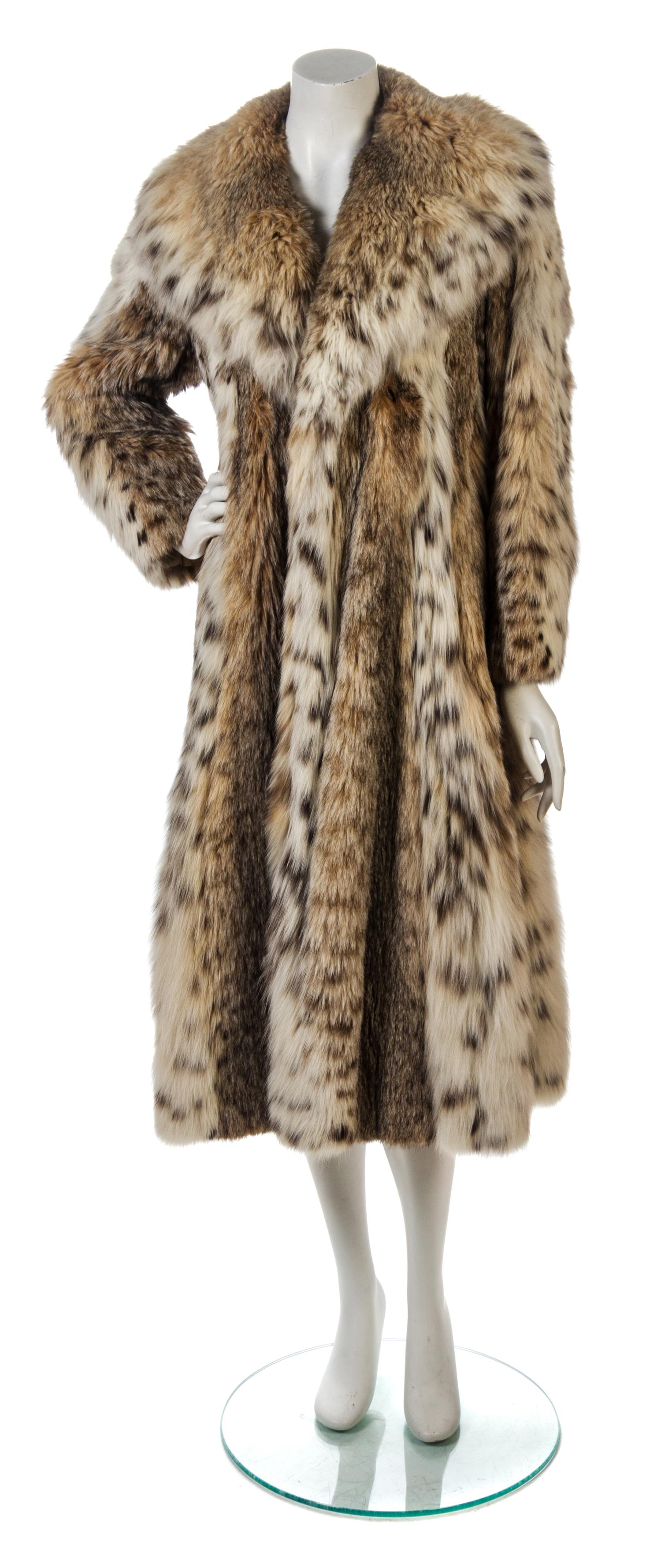 A Geoffrey Beene Spotted Lynx Fur Coat,