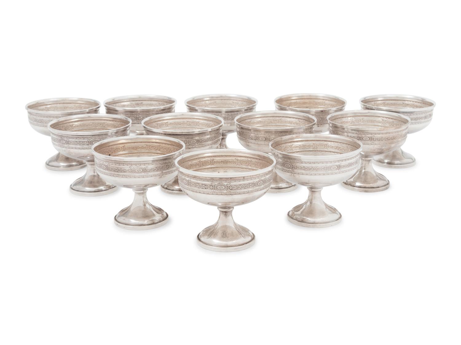 A Set of Twelve American Silver Sorbet Cups