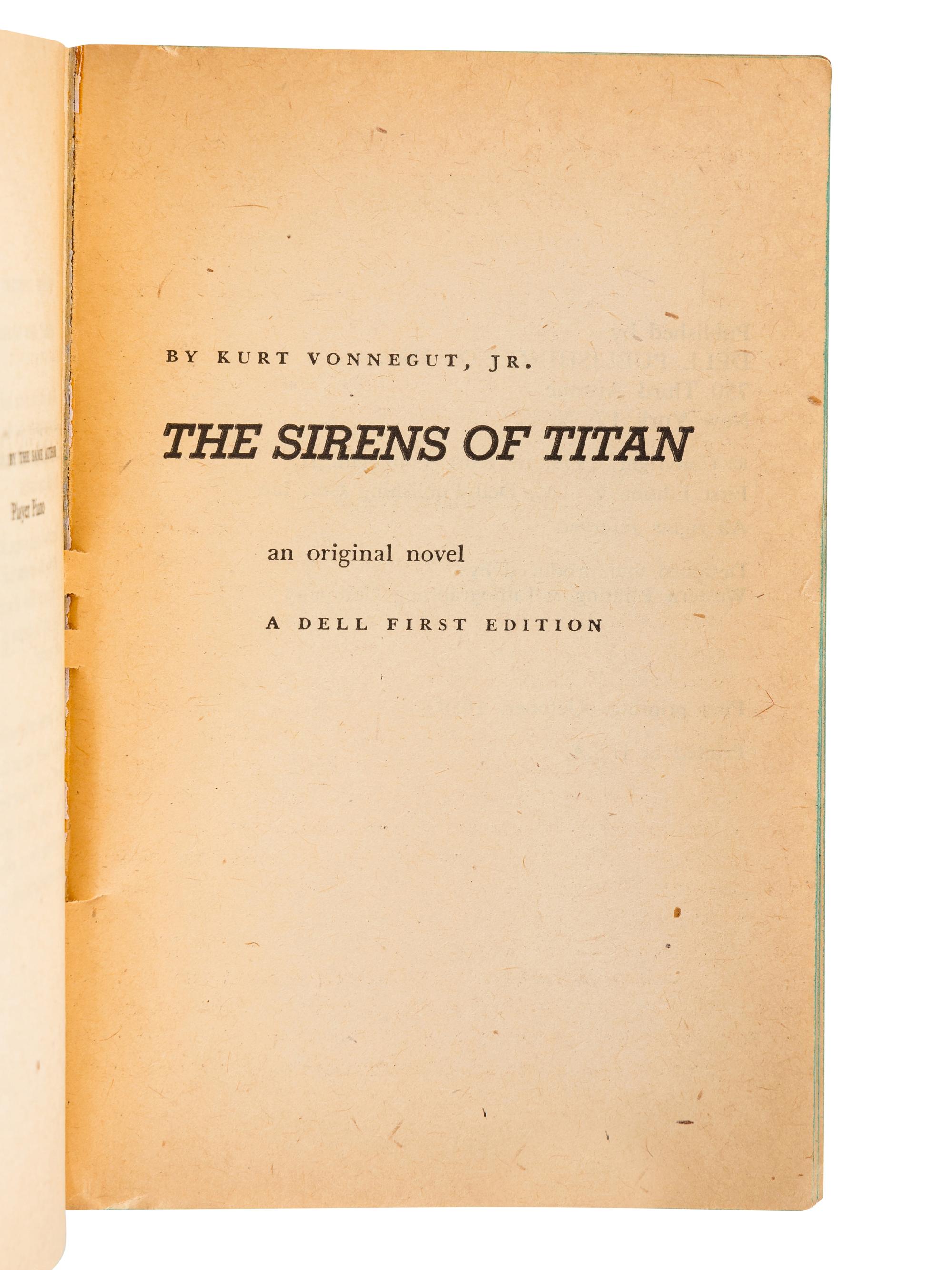 VONNEGUT, Kurt, Jr. (1922-2007). The Sirens of Titan . New York: Dell Publishing Co., Inc., 1959.