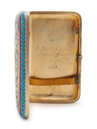 A Russian Silver-Gilt and Enameled Cigarette Case