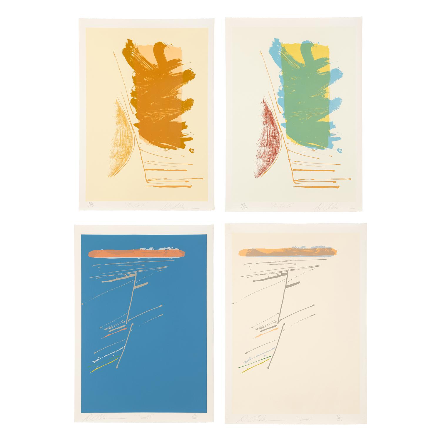 Dan Christensen (American, 1942-2007) — Jivaro I, Jivaro II, MicMac I, and MicMac II (four works), 1979