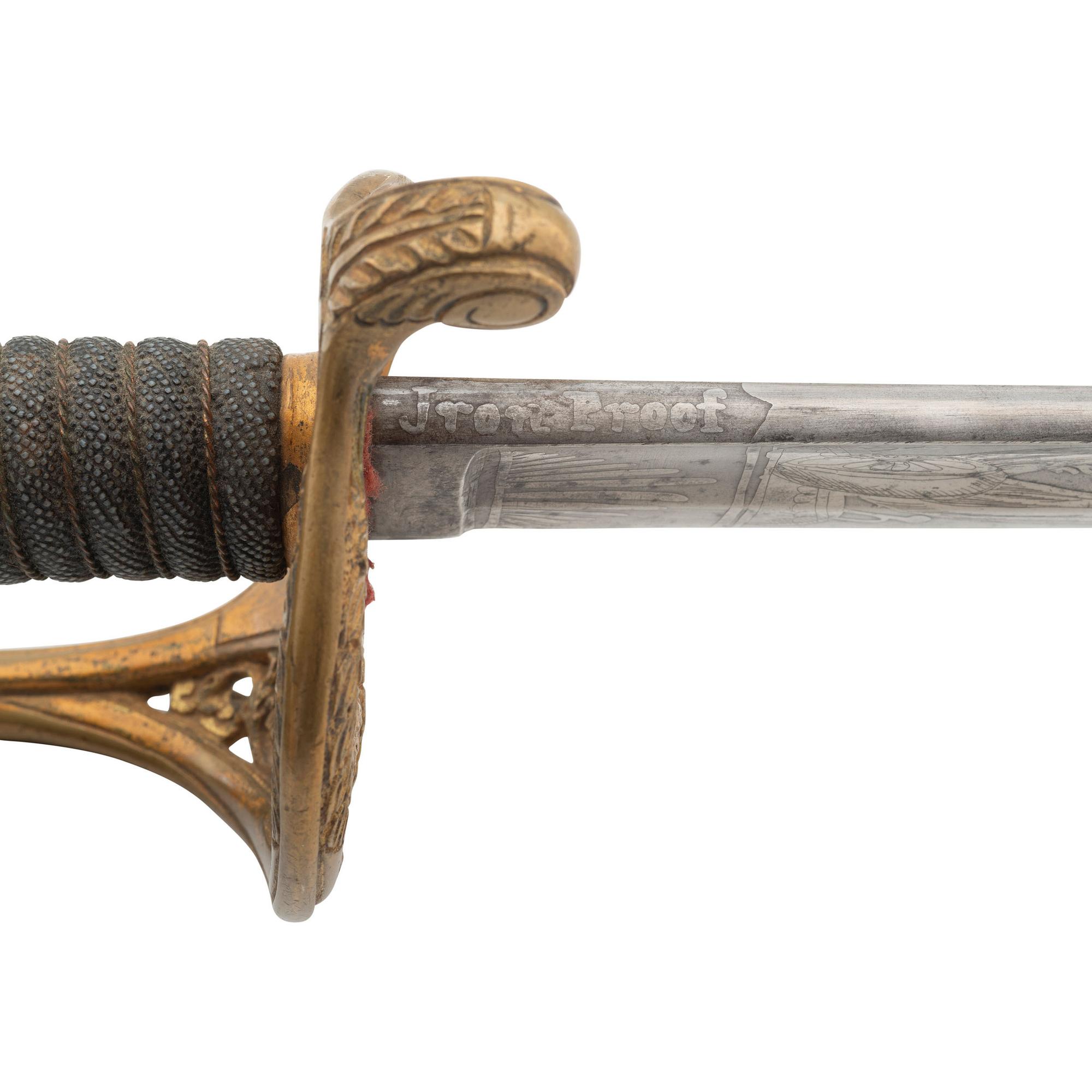 Imported US Model 1850 Foot Officers Sword Presented to Capt. E.R. Lee 11th CT from the Sharps Rifle Factory - KIA at New Bern with CDV