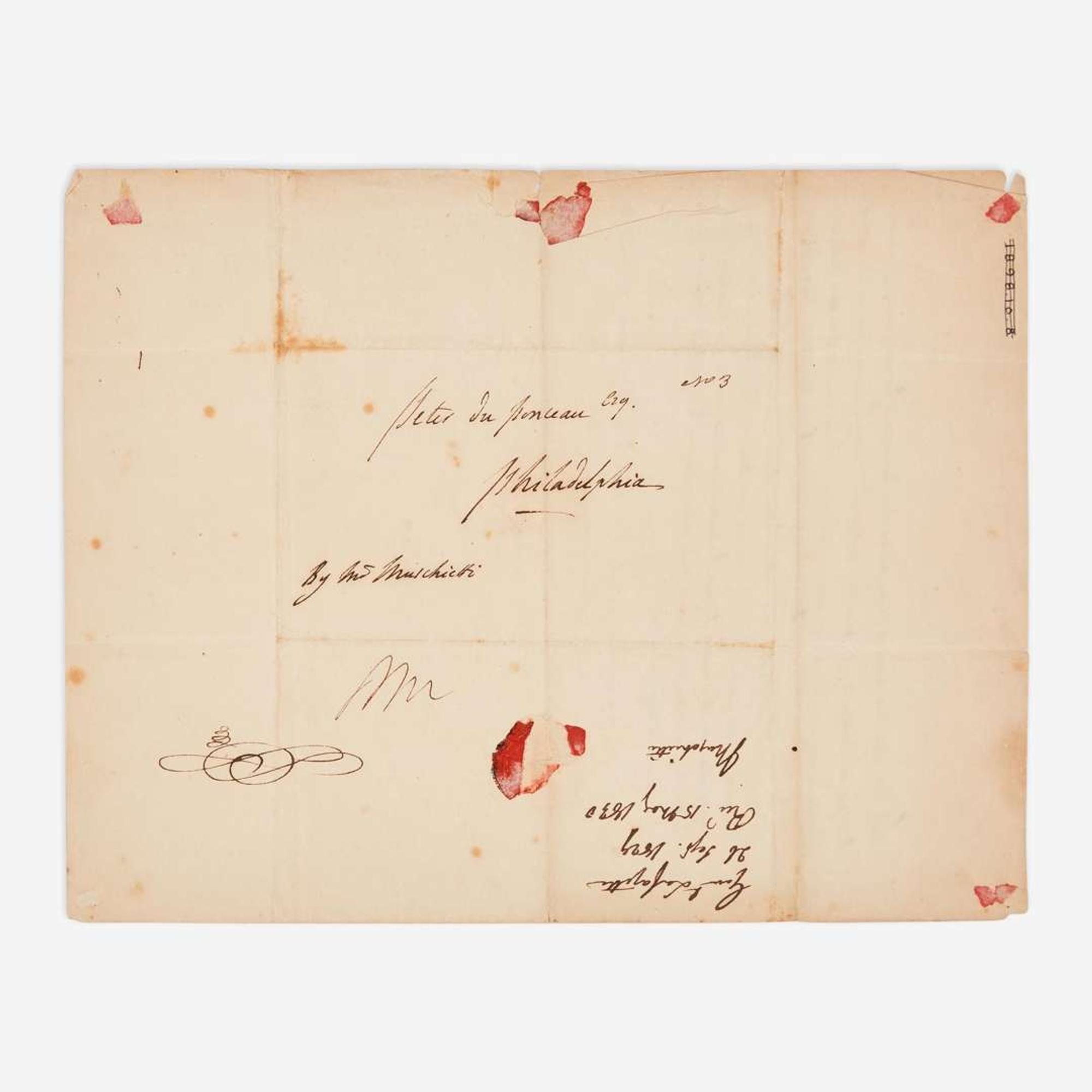 [Americana] Lafayette, Marquis de Autograph Letter, signed