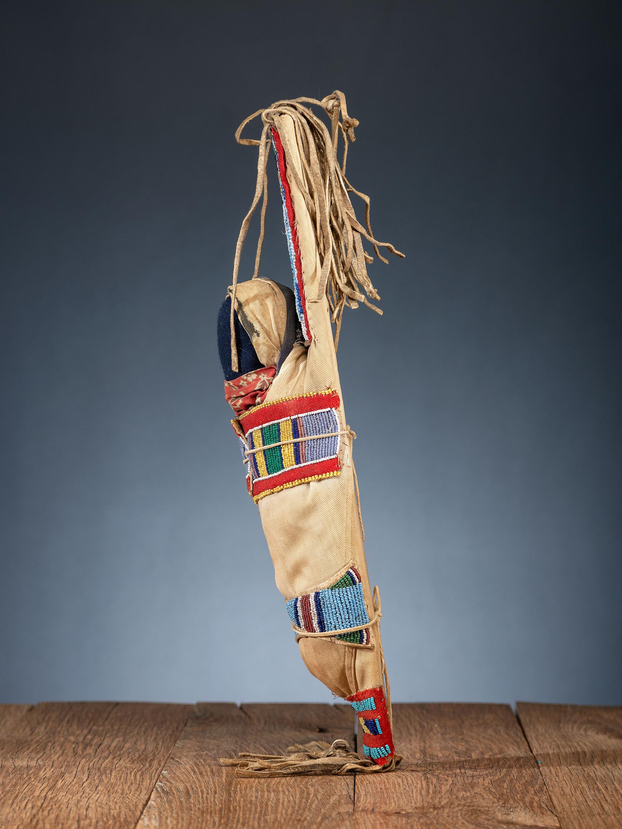 Apsáalooke [Crow] Beaded Hide Toy Cradle
