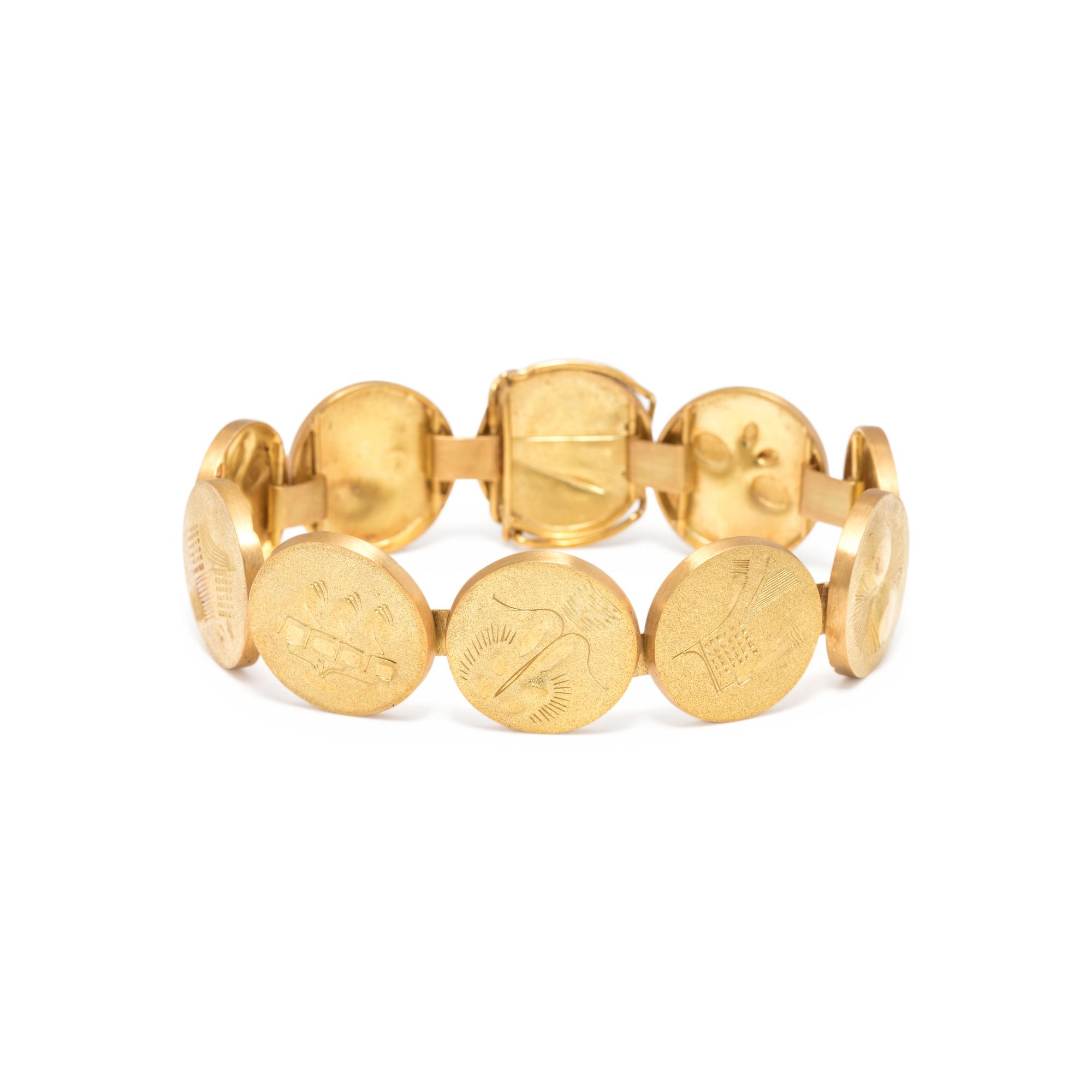 MODERNIST, YELLOW GOLD BRACELET