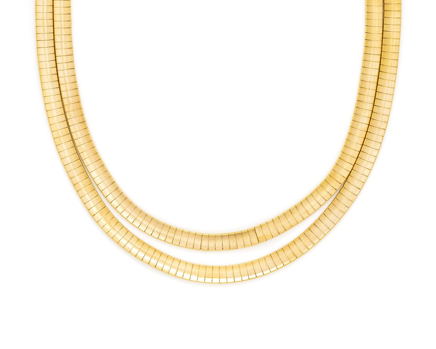 YELLOW GOLD DOUBLE STRAND NECKLACE