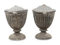 A Pair of Neoclassical Lead Jardinières