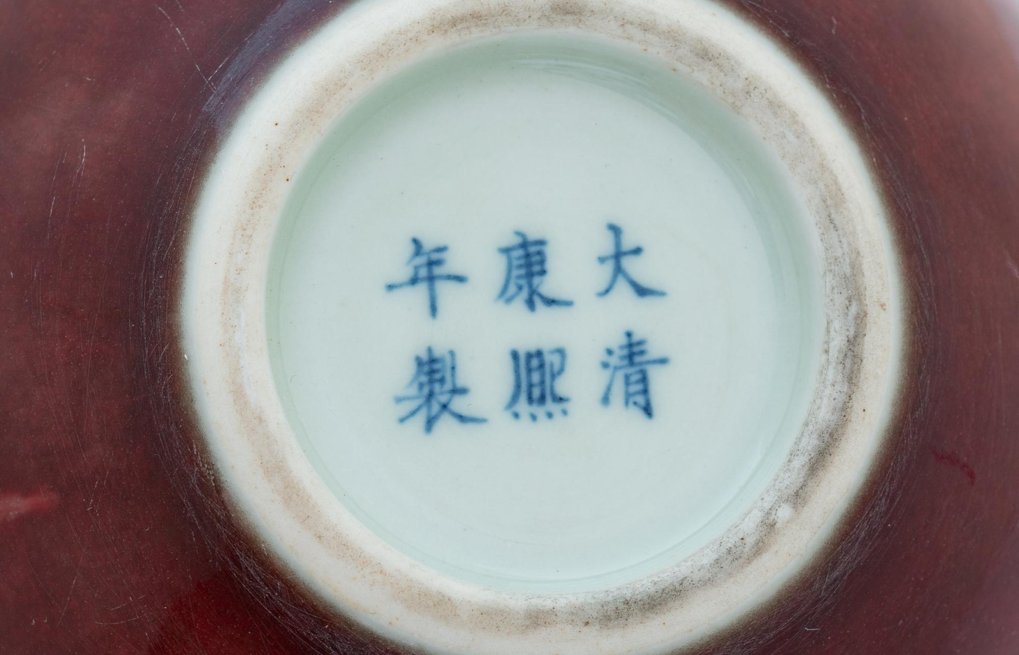 A Chinese Peachbloom Glazed Porcelain Bottle Vase