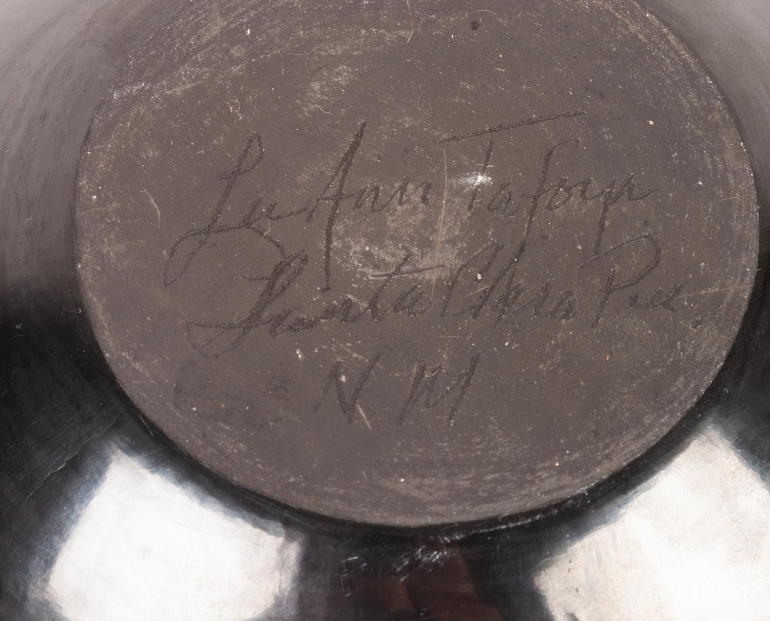 Blackware Pottery Jar, with Bear Paw Design