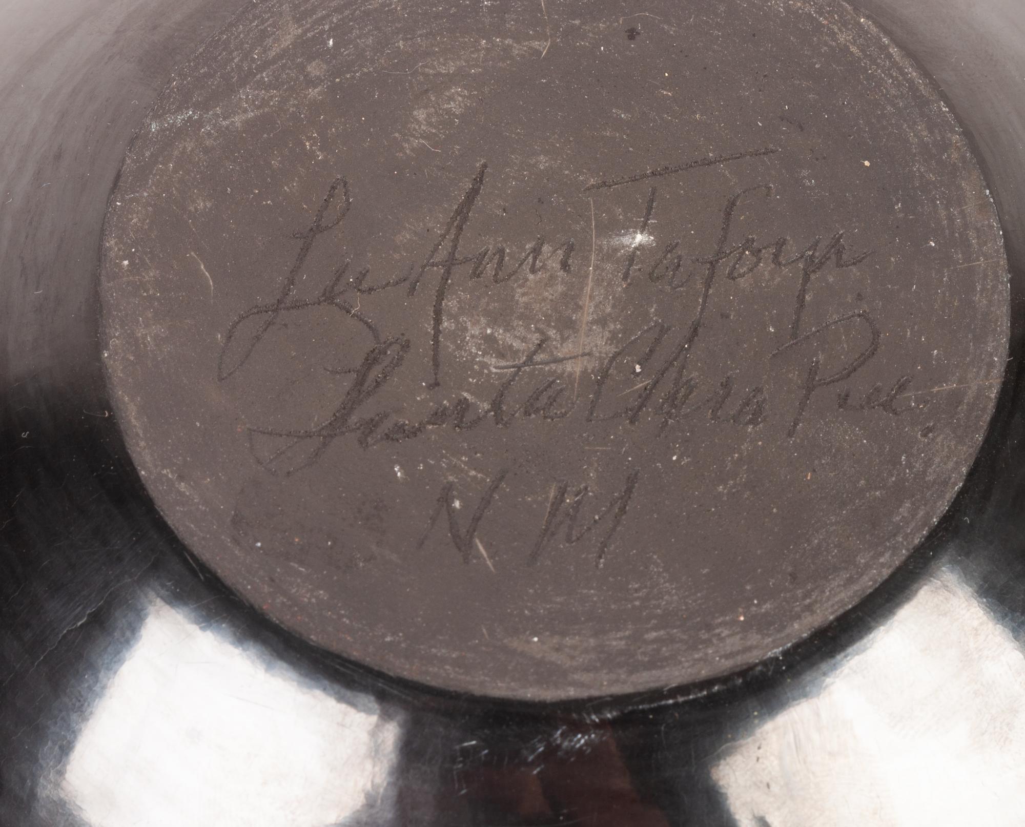 Blackware Pottery Jar, with Bear Paw Design