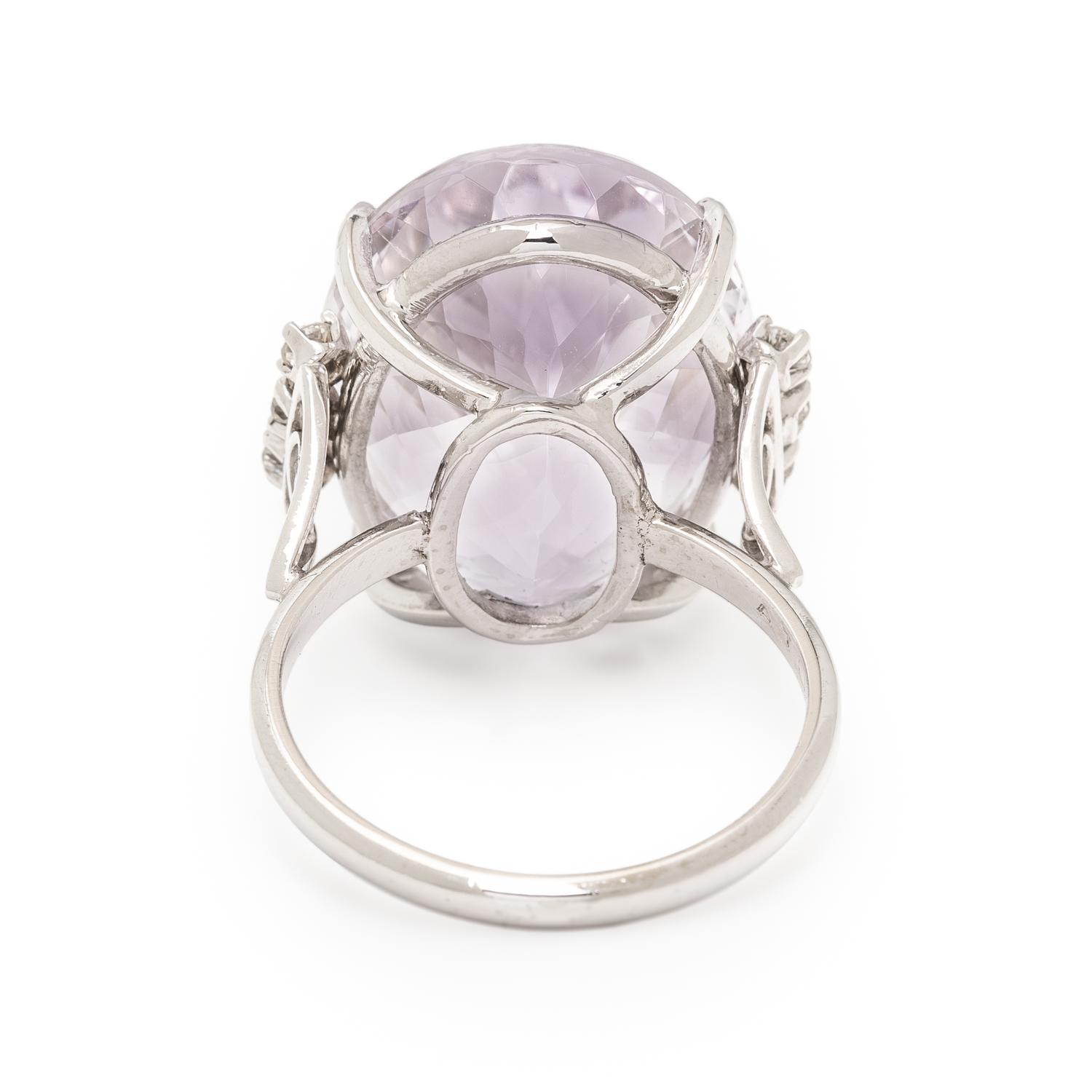 KUNZITE AND DIAMOND RING