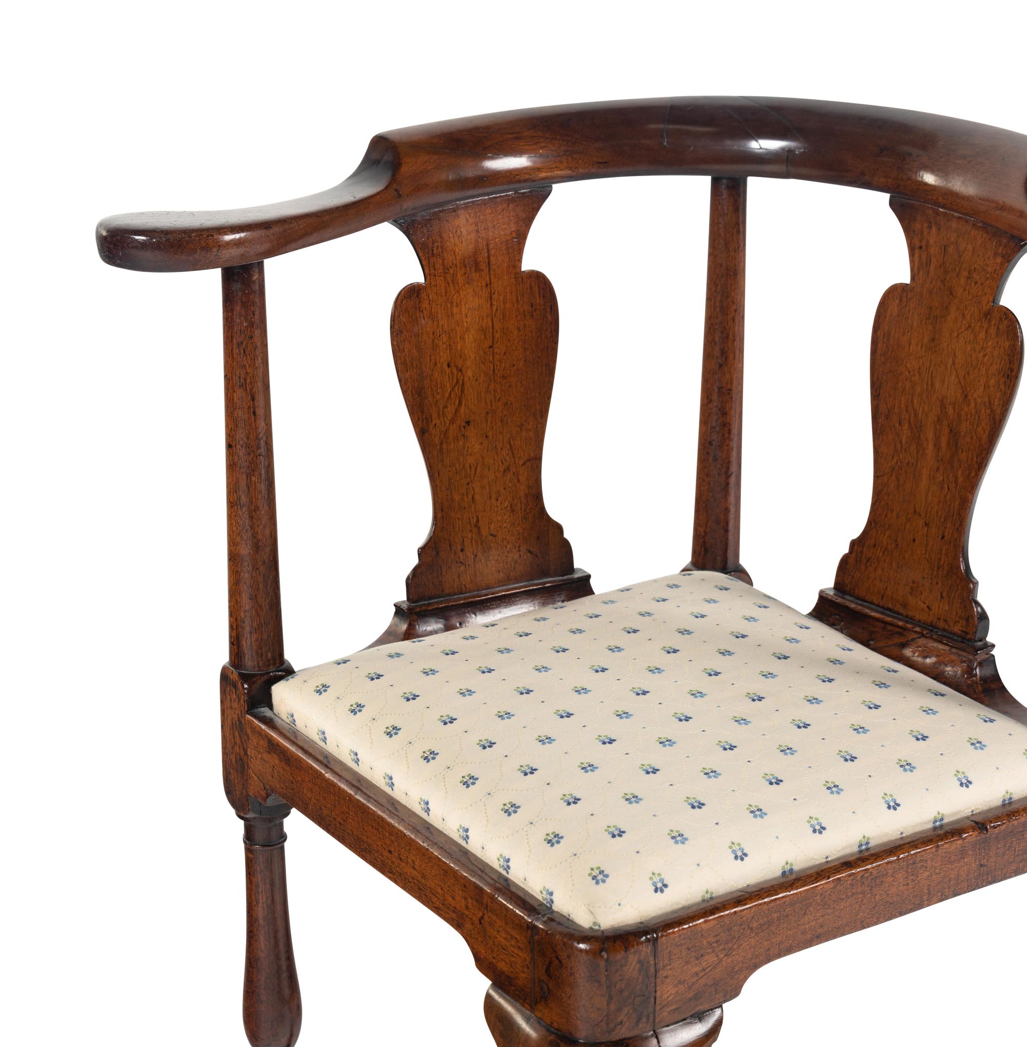 A George III Mahogany Corner Chair