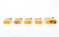A Group of Five Gilt Metal Dunhill Lift-Arm Lighters