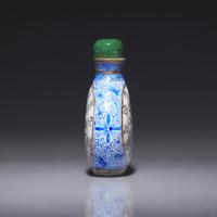 A Chinese Enameled Glass "Clock" Snuff Bottle 玻璃畫琺琅懷錶式鼻烟壺