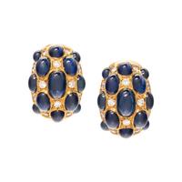 SAPPHIRE AND DIAMOND EARCLIPS