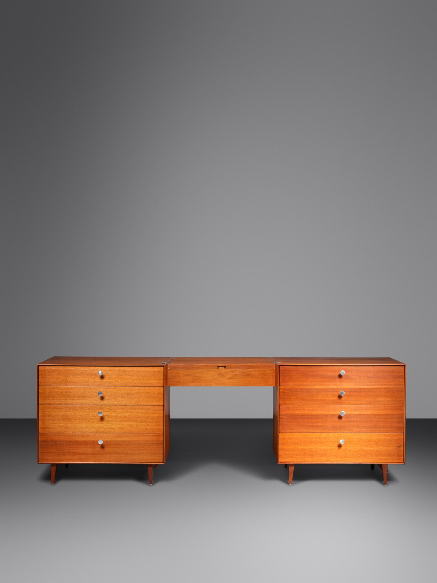 Pair of Thin Edge Cabinets, with center vanity Herman Miller, USA
