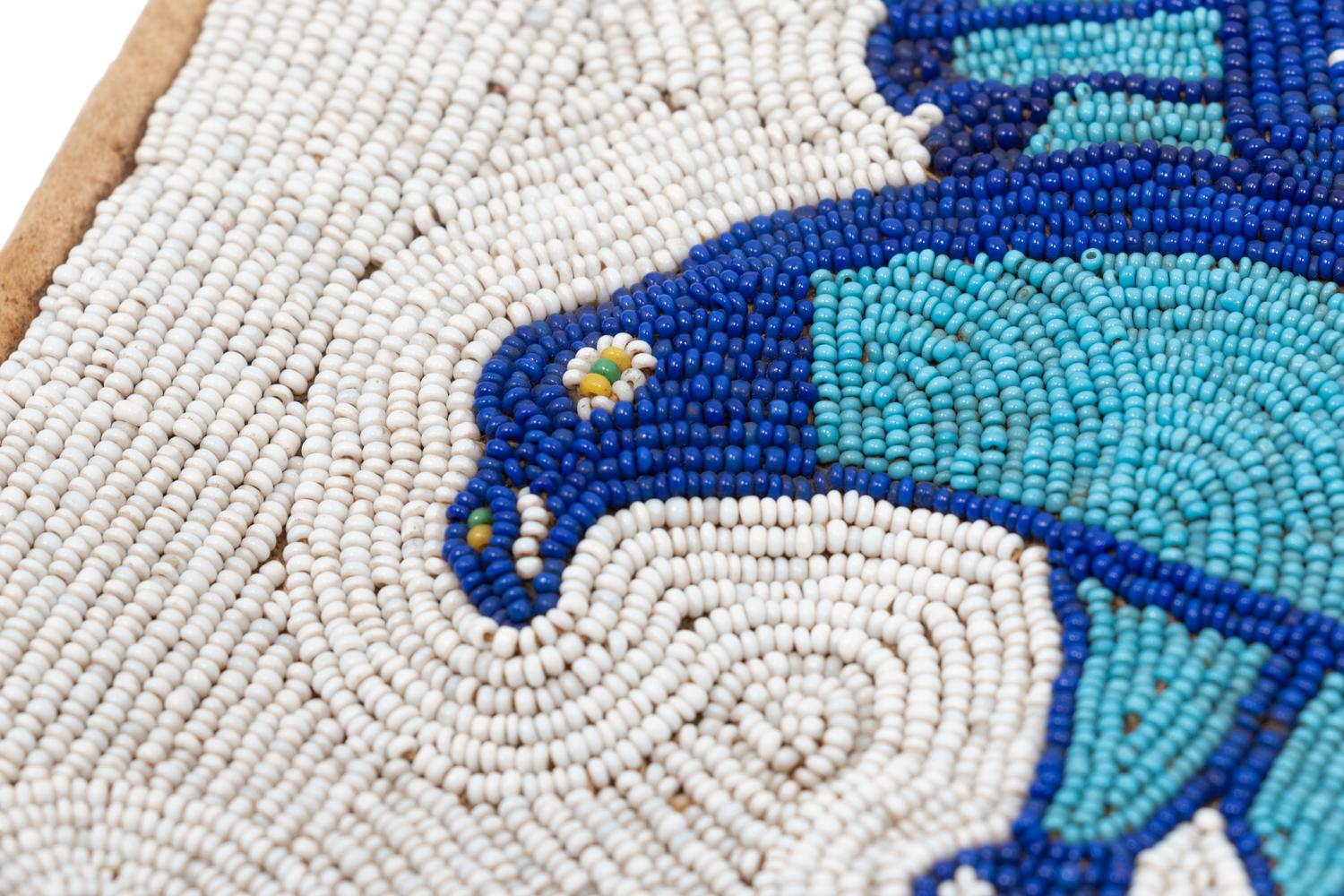 Plateau Beaded Flat Bag, with Eagle