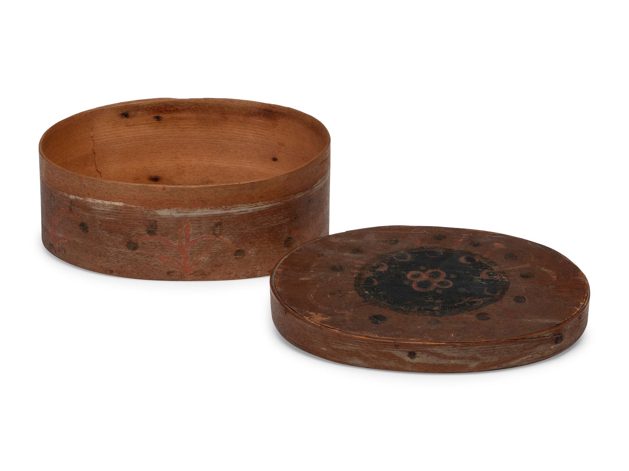 A Paint-Decorated Two-Finger Lidded Box