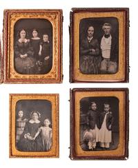 [EARLY PHOTOGRAPHY]. 11 quarter plate daguerreotypes of family pairs and groups.