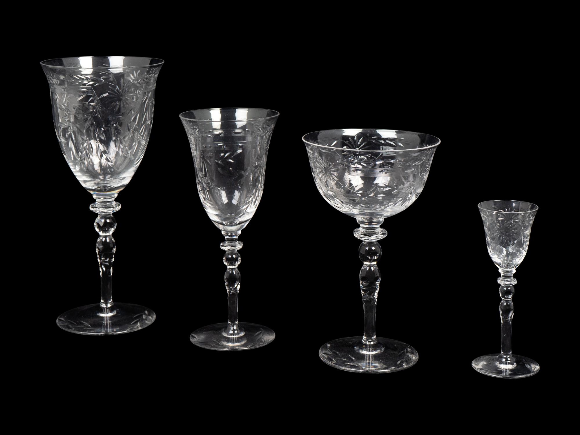 An American Cut-Glass Part Stemware Service — FIRST HALF 20TH CENTURY