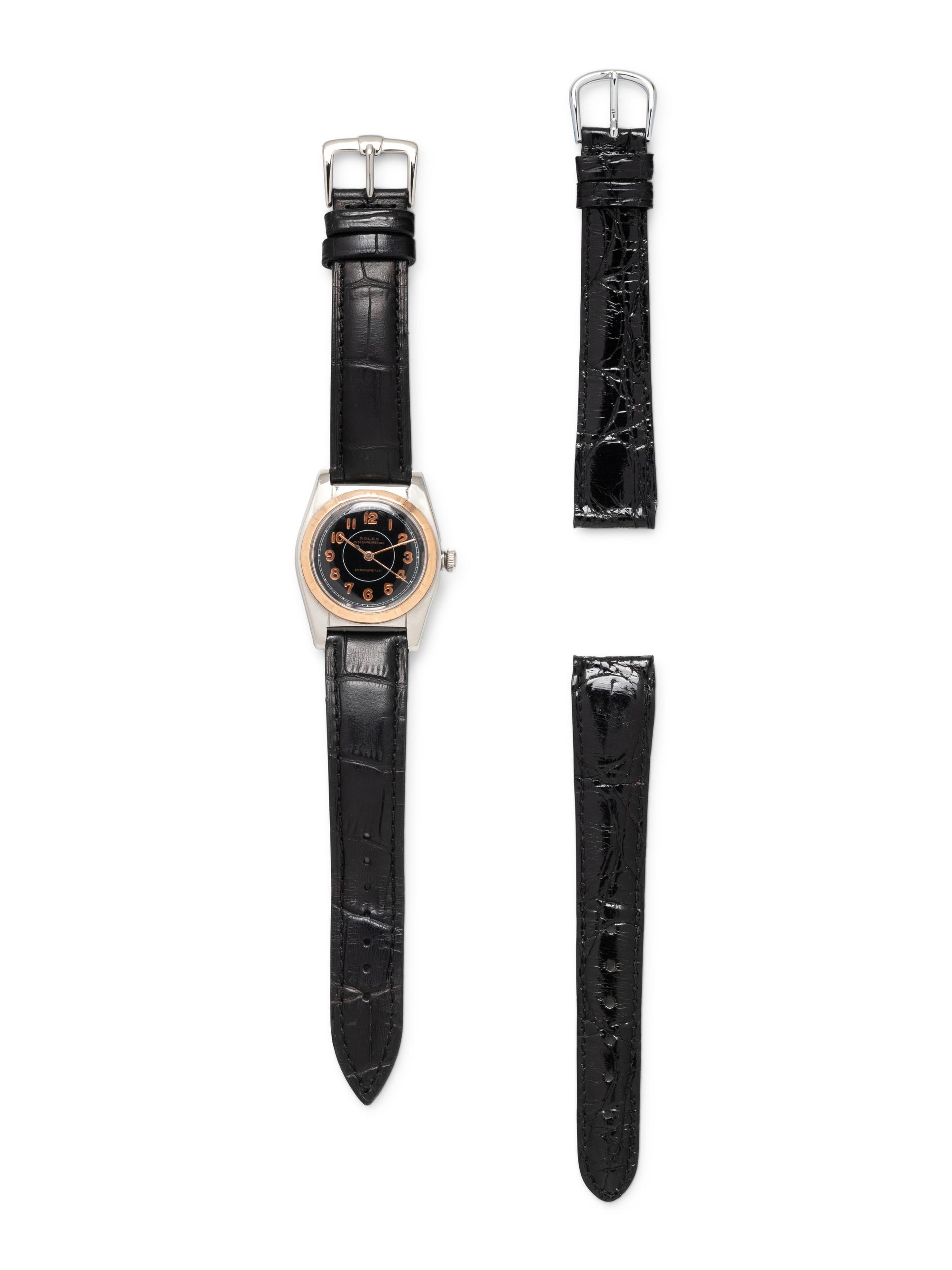ROLEX, REF. 5011 STAINLESS STEEL AND ROSE GOLD 'OYSTER PERPETUAL BUBBLEBACK' WATCH